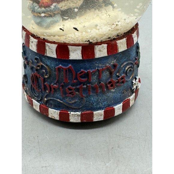 Vintage Santa Claus Christmas Snow Globe with Blue & Red Base 6" Tall READ - Picture 2 of 8